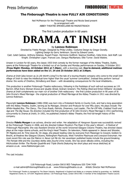 DRAMA at INISH by Lennox Robinson Directed by Fidelis Morgan