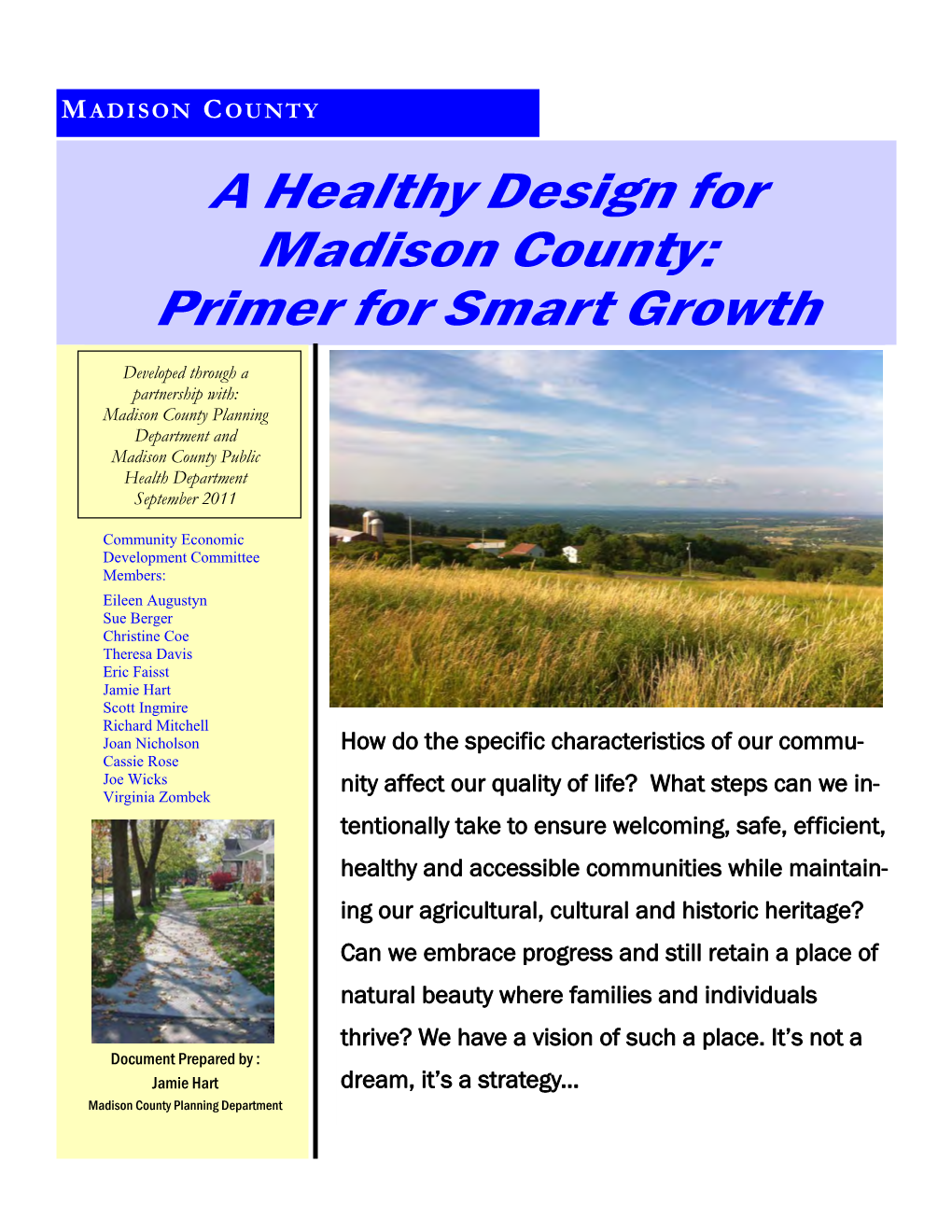 A Healthy Design for Madison County: Primer for Smart Growth