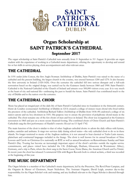 Organ Scholarship at SAINT PATRICK's CATHEDRAL