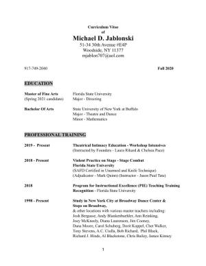Michael Jablonski's CV
