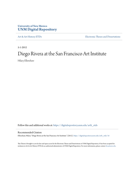 Diego Rivera at the San Francisco Art Institute Hilary Ellenshaw