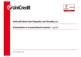 Update Unicredit Bank Czech Republic and Slovakia, As