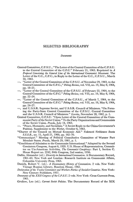 Selected Bibliography