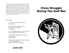 Class Struggle During the Gulf