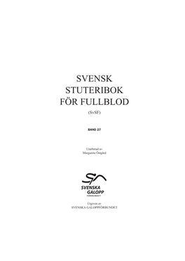 Svensk Stuteribok För Fullblod Vol 27