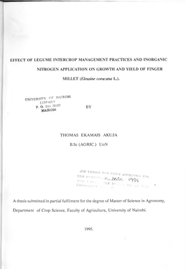 Akuja Effect of Legume Intercrop Management Practices And