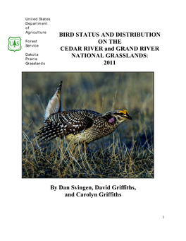 Bird Status and Distribution on the Cedar River and Grand River National Grasslands: 2011