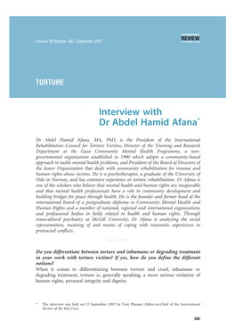 Interview with Dr Abdel Hamid Afana*