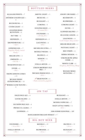 06.17.20 Beer and Drinks List