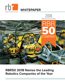 RBR50 2018 Names the Leading Robotics Companies of the Year