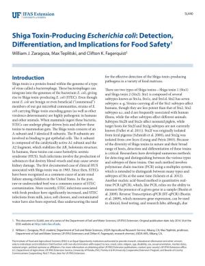 Shiga Toxin E. Coli Detection Differentiation Implications for Food