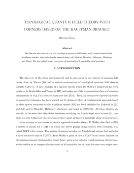Topological Quantum Field Theory with Corners Based on the Kauffman Bracket