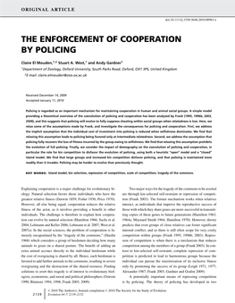 The Enforcement of Cooperation by Policing