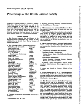 Proceedings of the British Cardiac Society