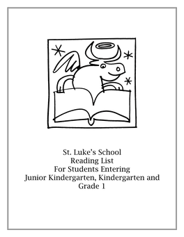 St. Luke's School Reading List for Students Entering Junior