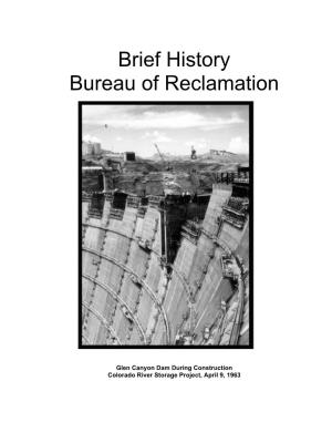 Brief History Bureau of Reclamation