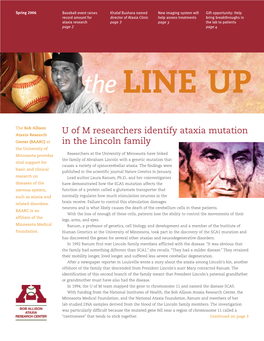 U of M Researchers Identify Ataxia Mutation in the Lincoln Family