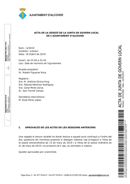 Acta De Junta De Govern Local 2019-0006