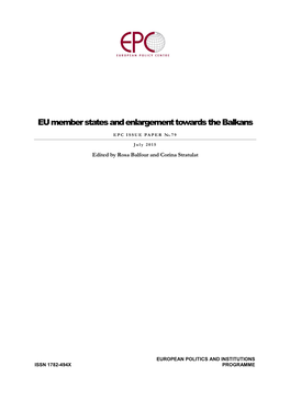 EU Member States and Enlargement Towards the Balkans