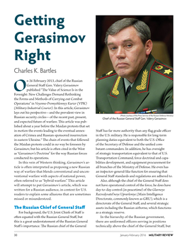 Getting Gerasimov Right Charles K