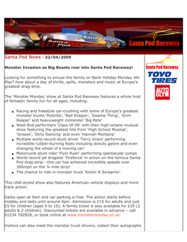 Santa Pod News - 22/04/2009