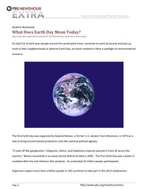 What Does Earth Day Mean Today? ‎