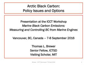 Arctic Black Carbon: Policy Issues and Options