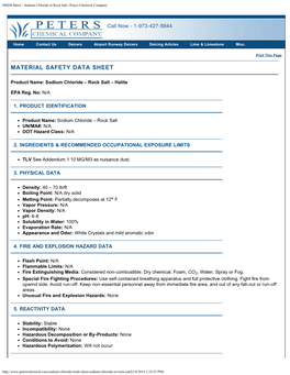 Sodium Chloride Or Rock Salt | Peters Chemical Company