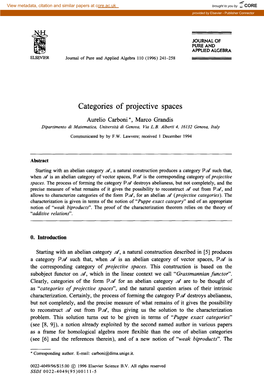 Categories of Projective Spaces