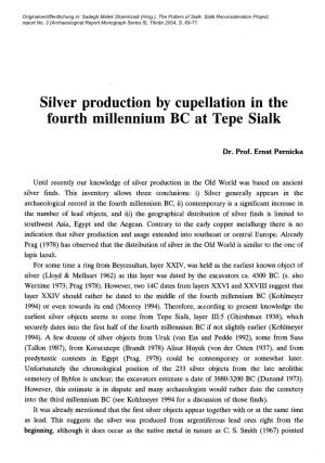 Silver Production by Cupellation in the Fourth Millennium BC at Tepe Sialk