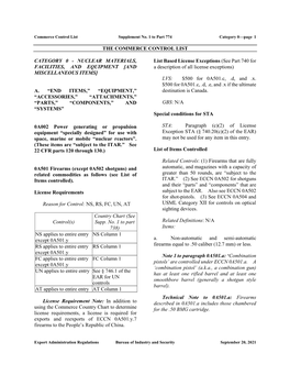 Commerce Control List Supplement No. 1 to Part 774 Category 0—Page 1