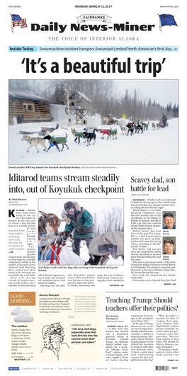 Iditarod Teams Stream Steadily Into, out of Koyukuk Checkpoint