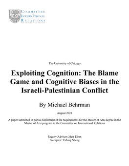 Exploiting Cognition: Blame Game Narratives in the Israeli-Palestinian