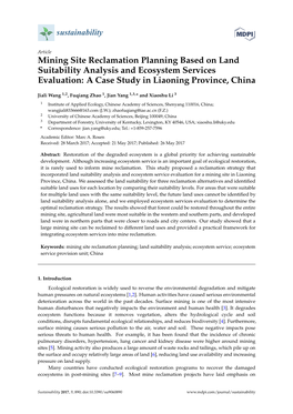 Mining Site Reclamation Planning Based on Land Suitability Analysis and Ecosystem Services Evaluation: a Case Study in Liaoning Province, China