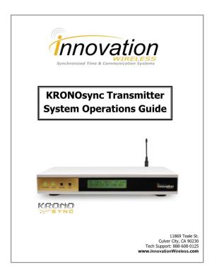 Kronosync® Transmitter Operations Guide