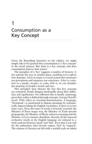 Consumption As a Key Concept