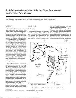 Redefinition and Description of the Los Pinos Formation of North-Central New Mexico