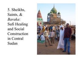 Sheikhs, Tombs, Pilgrimages: a Particular View of Sudan