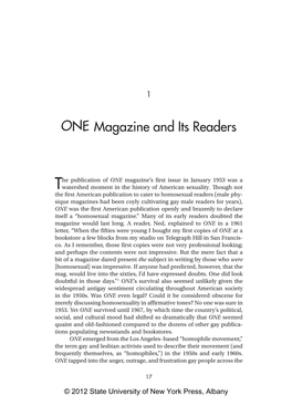 ONE Magazine and Its Readers