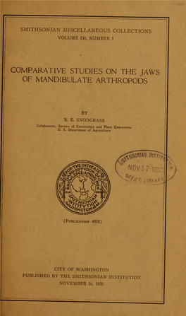 Comparative Studies on the Jaws of Mandibulate Arthropods
