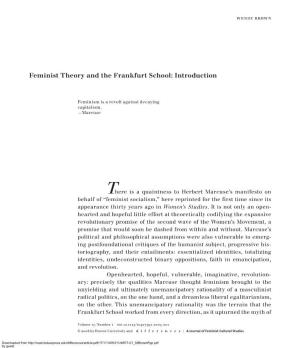 Feminist Theory and the Frankfurt School: Introduction