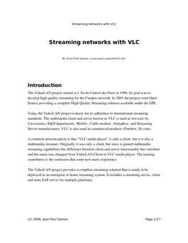 Streaming Networks with VLC