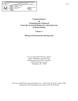 US EPA 2008, Technical Report on Technologically Enhanced