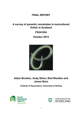 FINAL REPORT a Survey of Parasitic