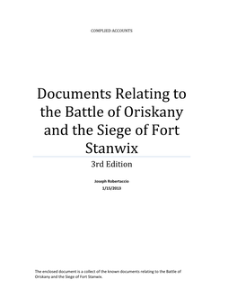 Documents Relating to the Battle of Oriskany and the Siege of Fort Stanwix 3Rd Edition
