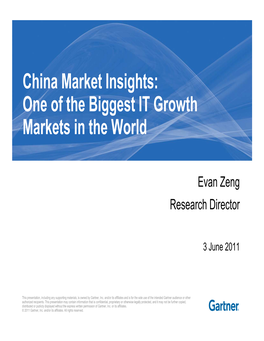 China Market Insights: One of the Biggest IT Growth One Of