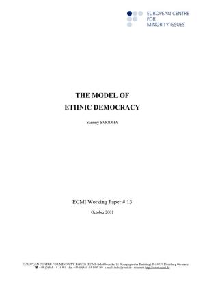 The Model of Ethnic Democracy