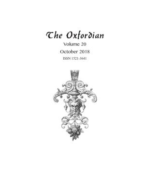 The Oxfordian Volume 20 October 2018 ISSN 1521-3641 the OXFORDIAN Volume 20 2018