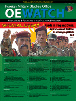 SPECIAL ESSAY: Kurds in Iraq and Syria: Aspirations and Realities in a Changing Middle East See P
