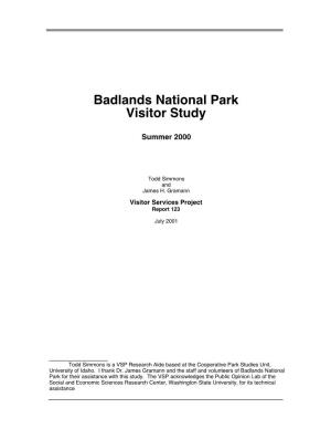 Badlands National Park Visitor Study
